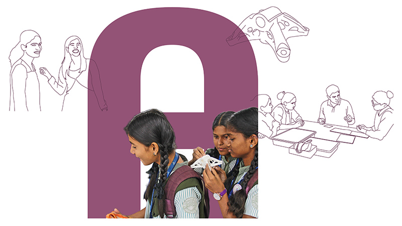 Girl students benefitting from ASPIRA program in India > La Fondation Dassault Systèmes